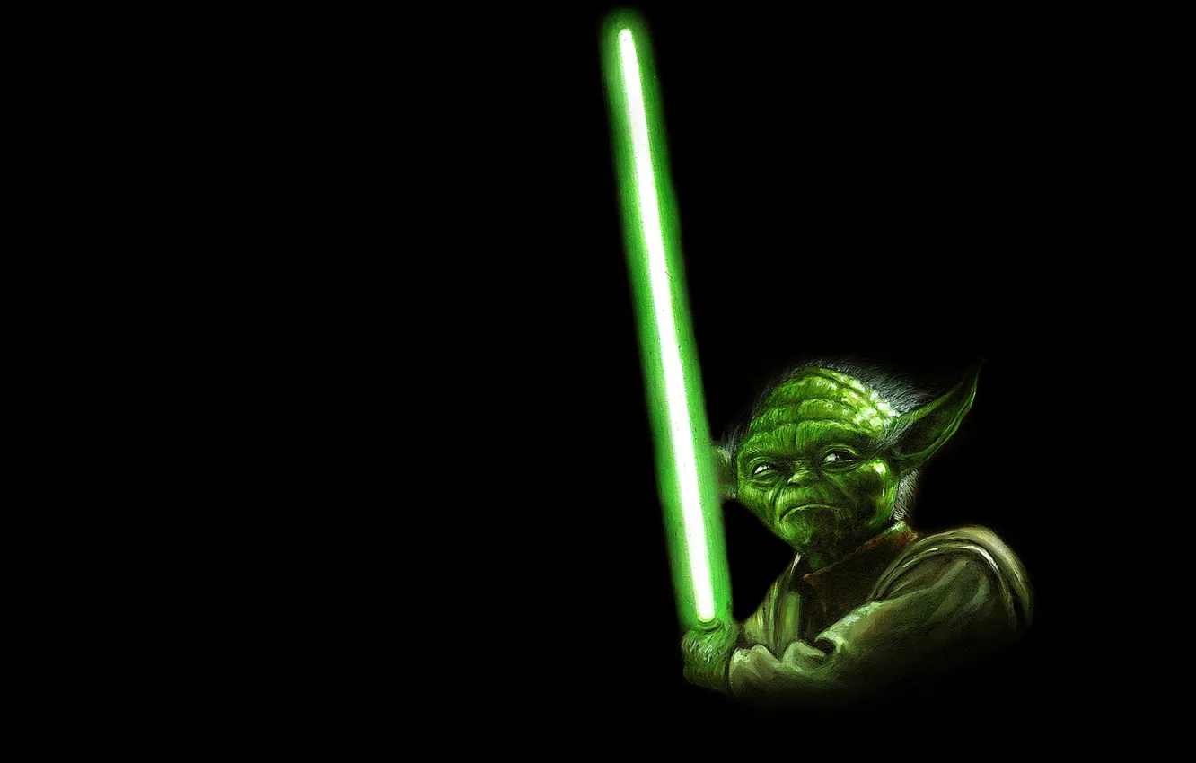 Фото обои зеленый, меч, лазер, звездные войны, star wars, джедай, yoda, йода