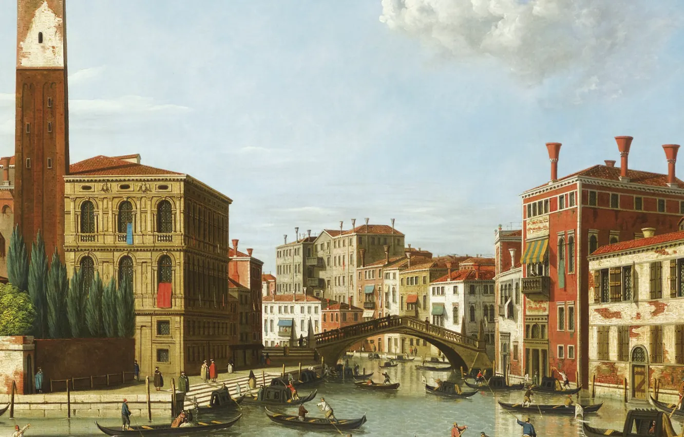 Фото обои Венеция, канал, гондолы, Canaletto