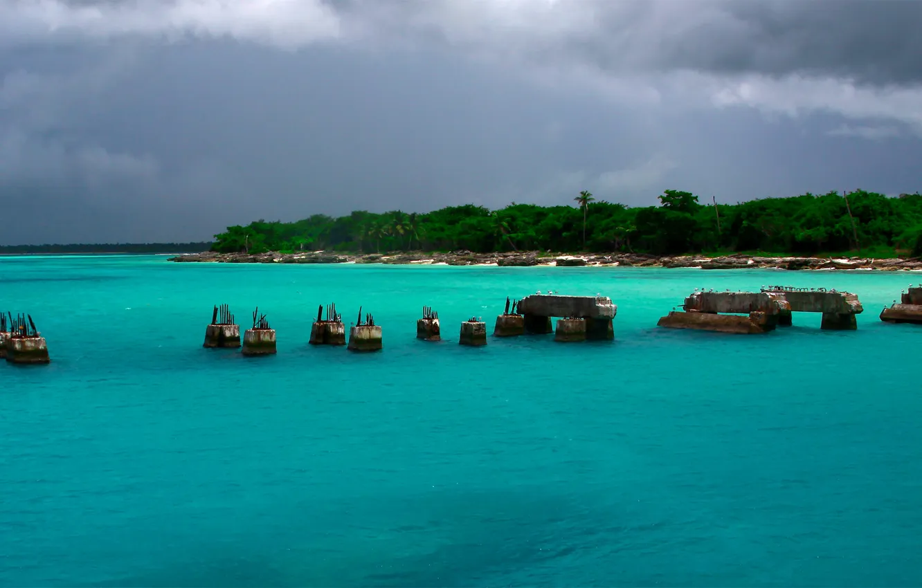 Фото обои вода, остров, рай, лазурь, карибы, доминикана, саона