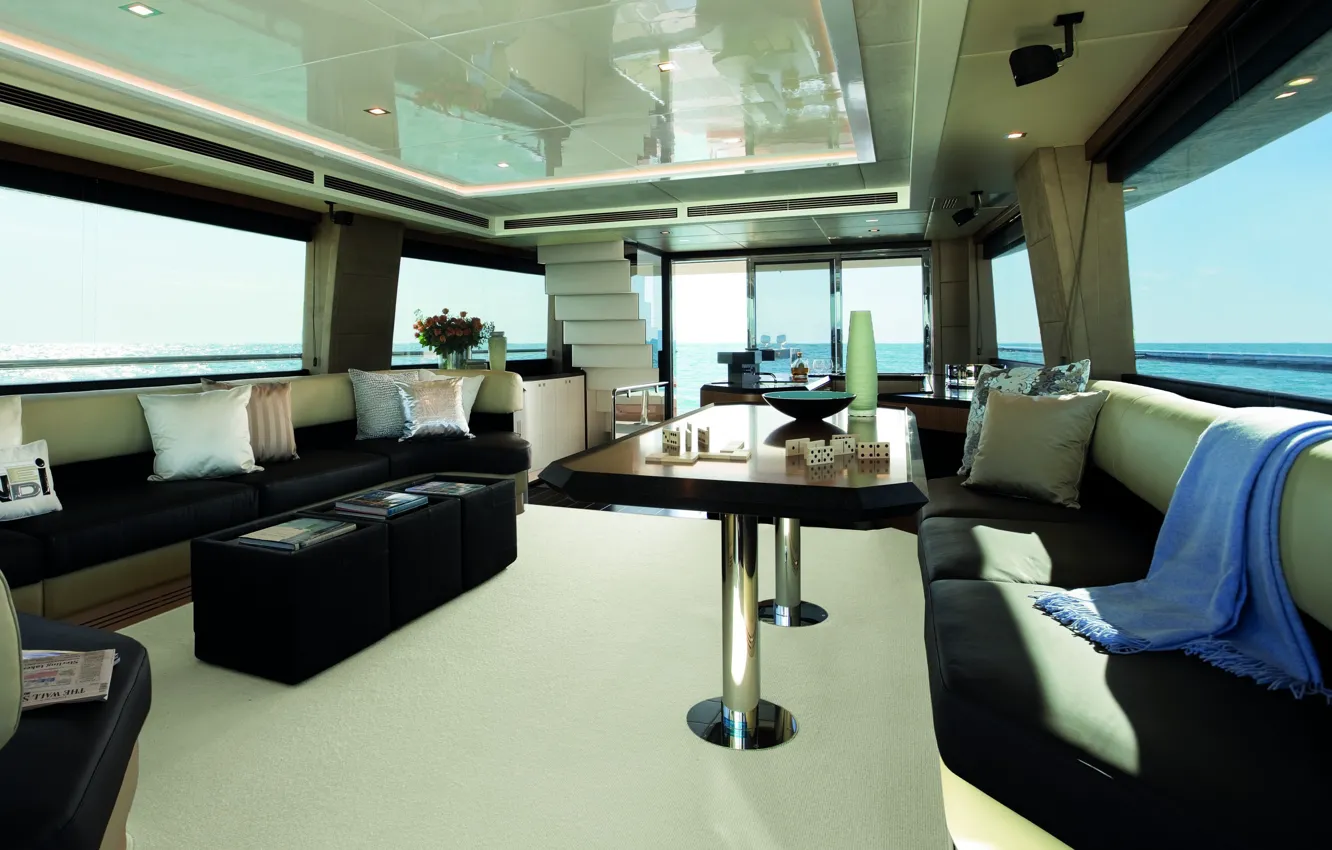 Фото обои view, luxury, yacht, salon, motor, Magellano