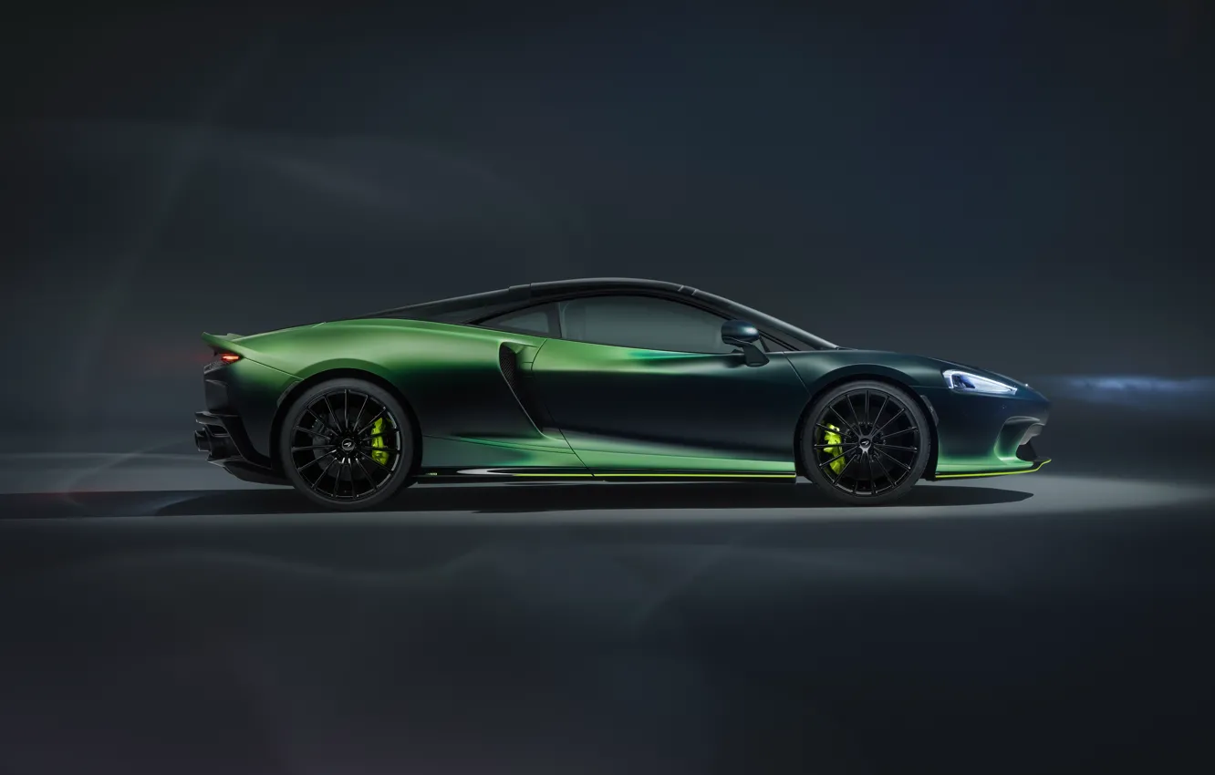 Фото обои McLaren, суперкар, вид сбоку, MSO, 2020, McLaren GT, Verdant Theme