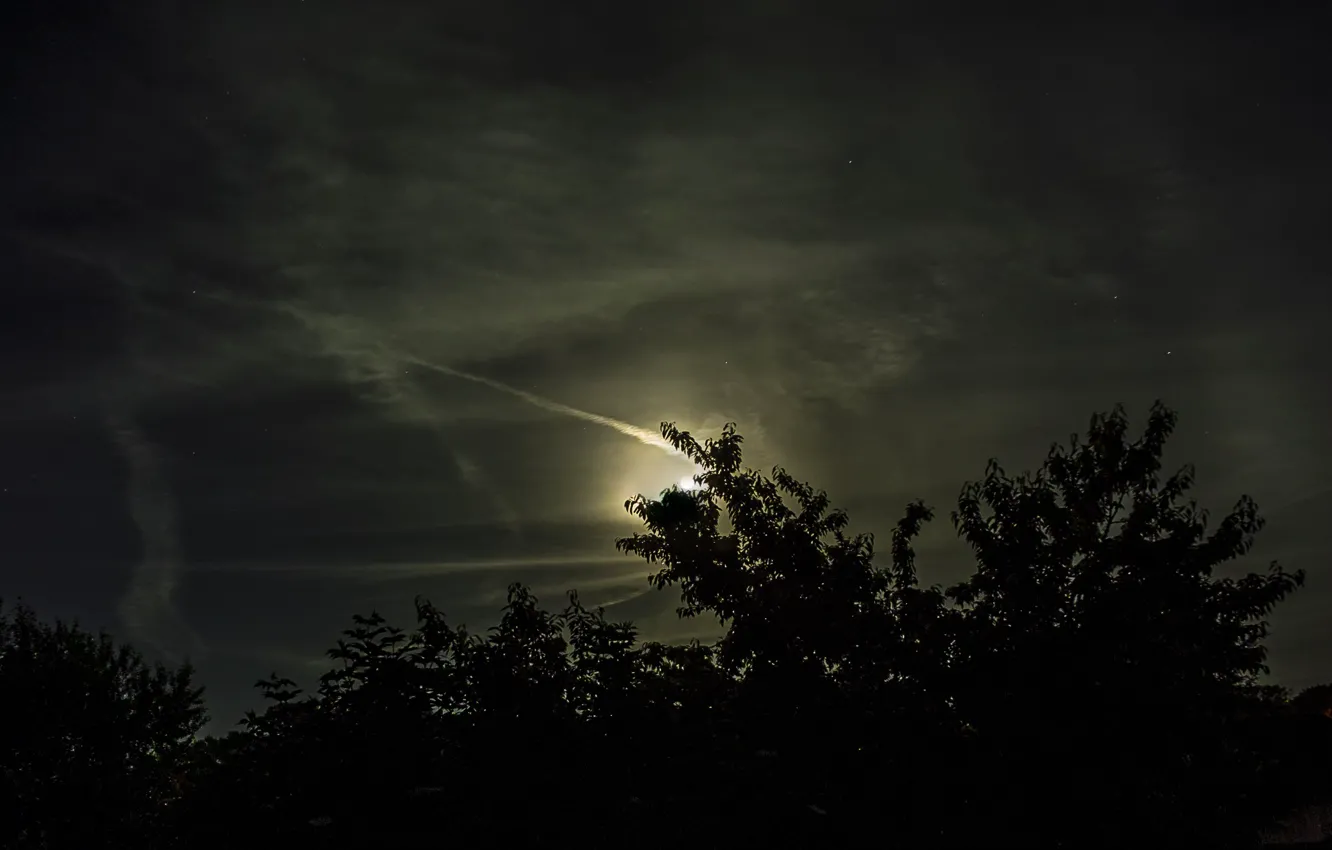 Фото обои light, moon, sky, night, cloud, stars, moonlight