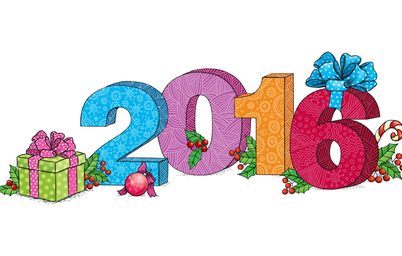 Фото обои подарок, Рождество, Новый год, бант, gift, bow, new Year, 2016