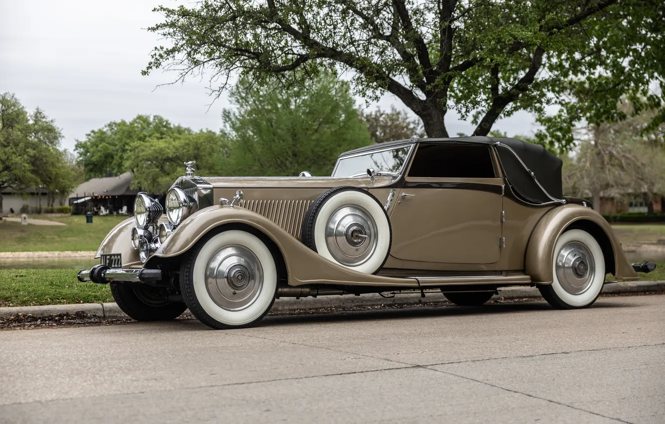 Фото обои Continental, Rolls-Royce, Phantom II, ретро автомобили, 1933, Drophead Coupe, retro cars, by Thrupp & Maberly