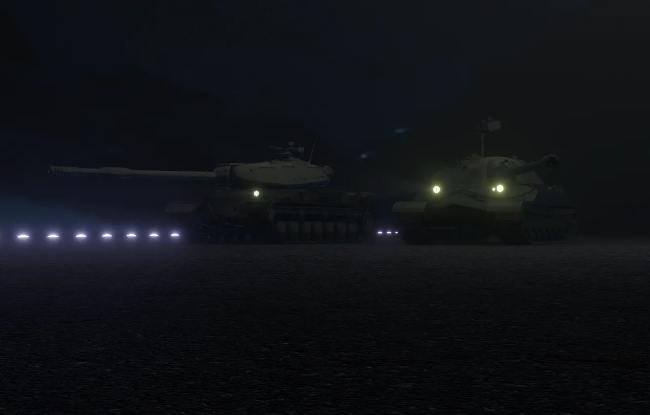 Фото обои Night, Wallpaper, Game, World of Tanks, Tanks