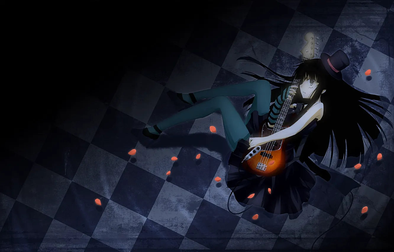 Фото обои гитара, девочка, девушка с гитарой