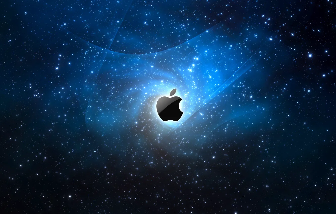 Фото обои apple, space, mac, hi-tech