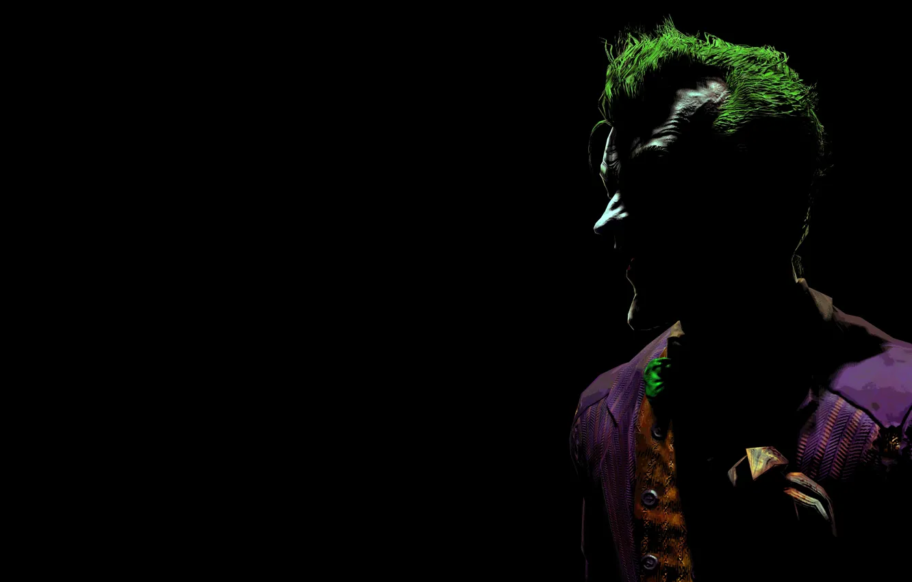 Фото обои джокер, тень, Batman, Joker, Arkham Asylum, Бэт-мен