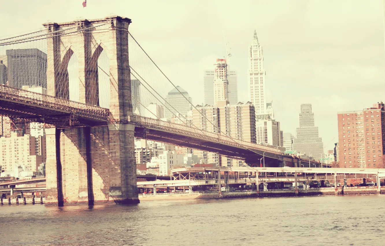Фото обои мост, нью йорк, бруклин