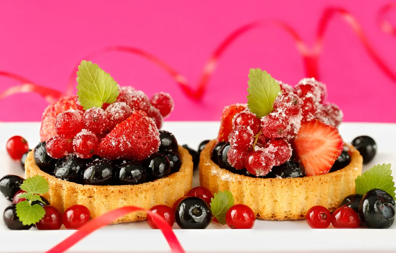 Фото обои ягоды, черника, клубника, десерт, смородина, пирожные, сладкое, голубика