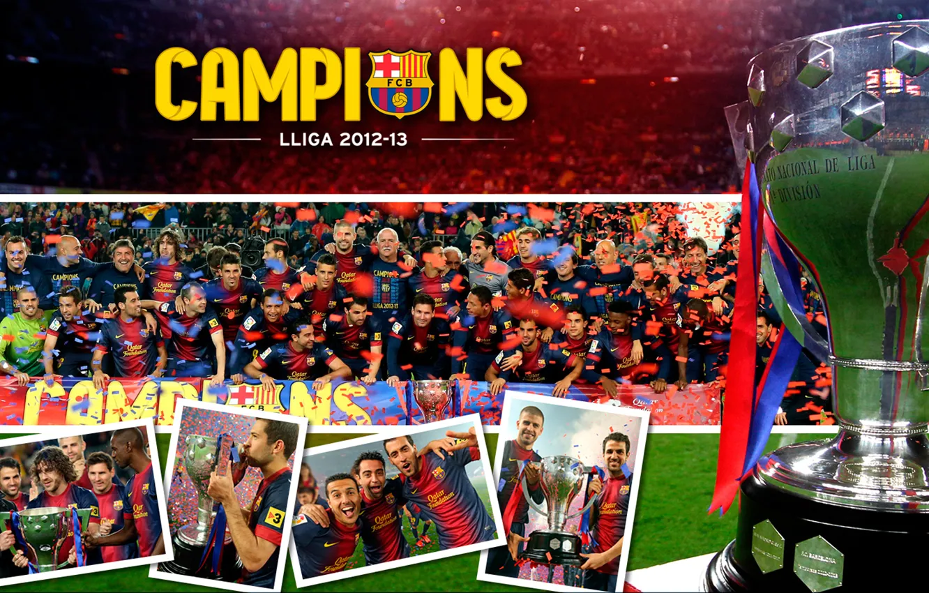 Фото обои FC Barcelona, Champions, La Liga