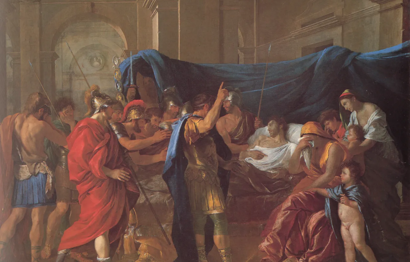 Фото обои Никола Пуссен, классицизм, Смерть Германика, 1627, Poussin The Death Of Germanicus