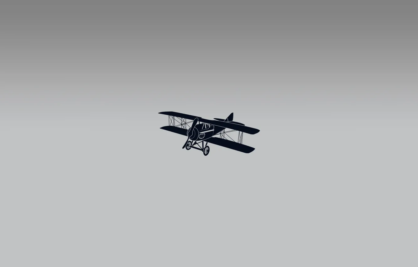 Фото обои полет, самолет, серый, черный, крылья, хвост, шасси, биплан