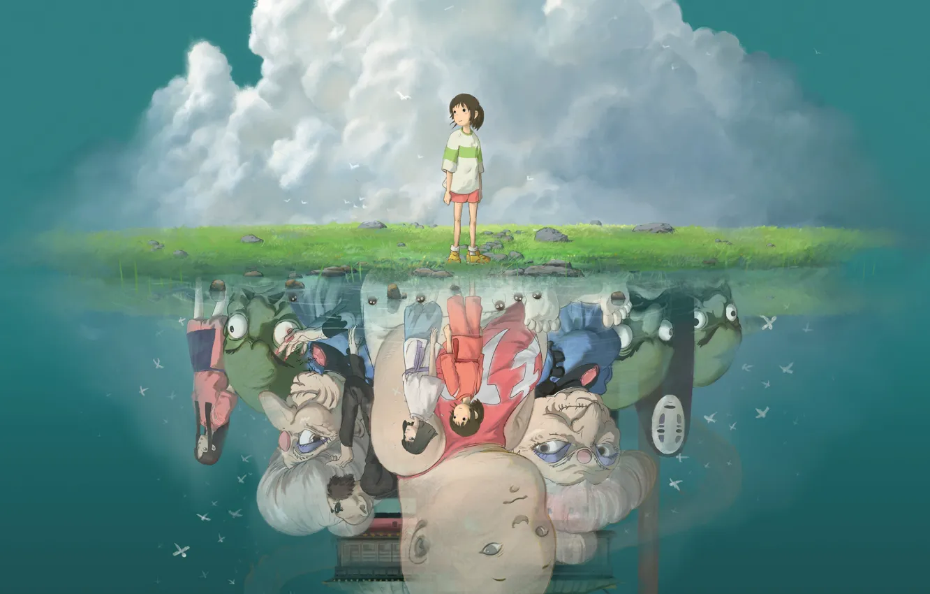 Фото обои Япония, Хаяо Миядзаки, Hayao Miyazaki, Мультфильм, Spirited Away, Унесенные призраками, 2001, Анимационный фантастический фильм