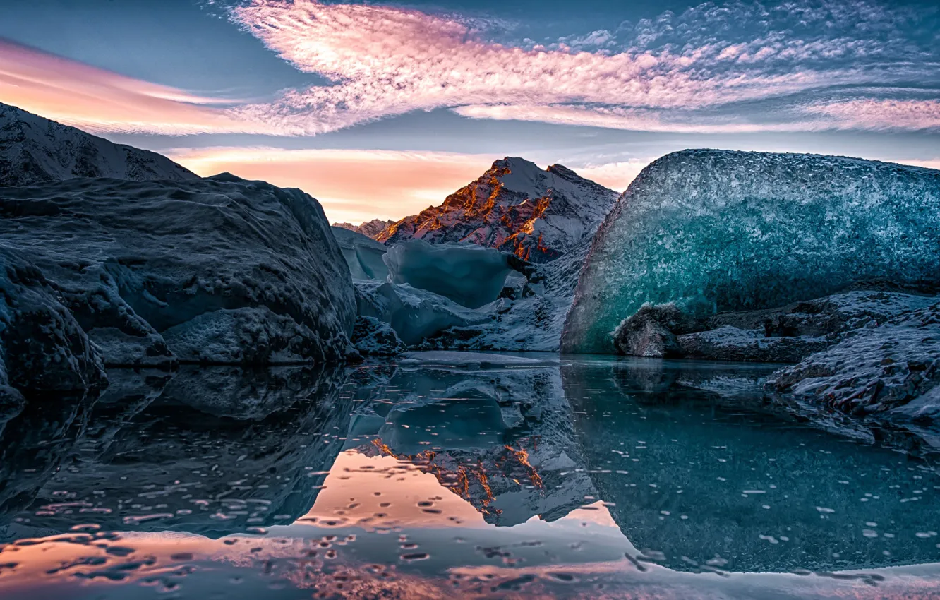 Фото обои небо, лёд, Аляска