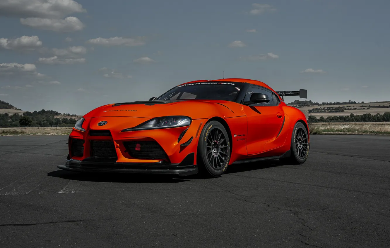 Фото обои Toyota, экстерьер, спортивный автомобиль, 2023, Toyota GR Supra GT4, Тойота ГР Супра ГТ4