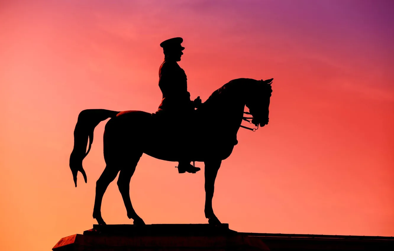 Фото обои sunset, history, silhouette, statue, Mustafa Kemal Atatürk