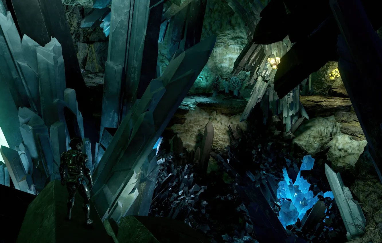 Фото обои game, Starfield, crystal, cave, adventures, screen shot