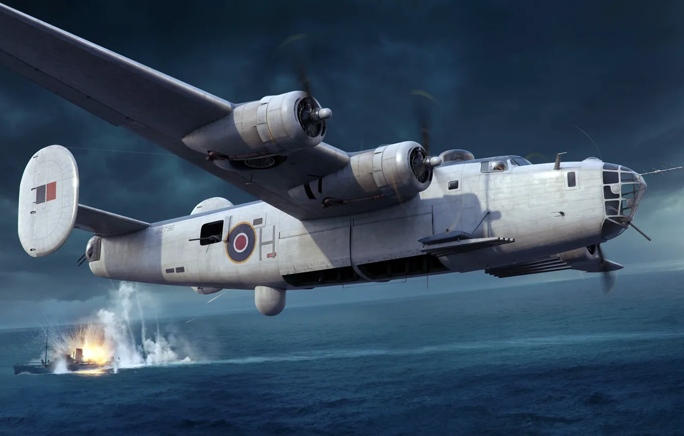 Фото обои RAF, Royal Air Force, Liberator, B-24, Consolidated, американский тяжёлый бомбардировщик, Королевские военно-воздушные силы Великобритании, Riders …