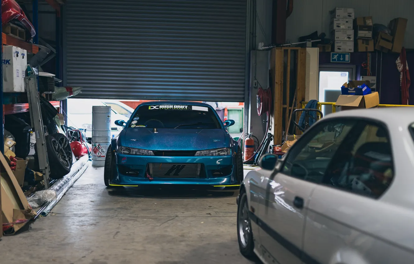 Фото обои гараж, Silvia, Nissan, Drift, Nissan Silvia