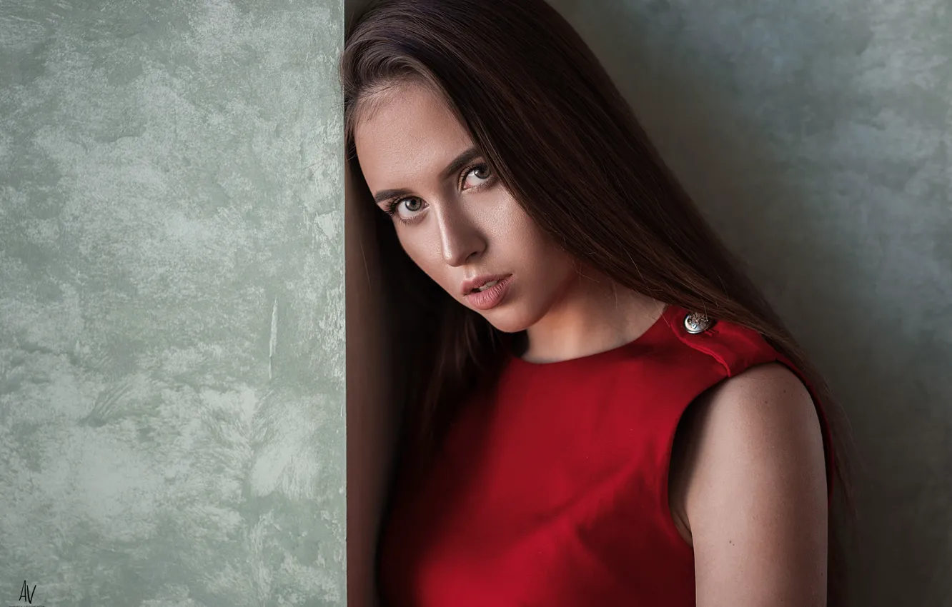Фото обои взгляд, девушка, лицо, волосы, Andrey Vechkenzin
