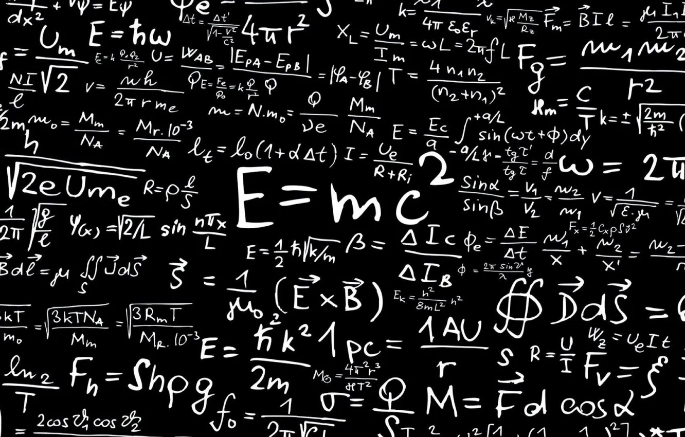 Фото обои chalk, blackboard, formulas, Mindscape, Mathematical
