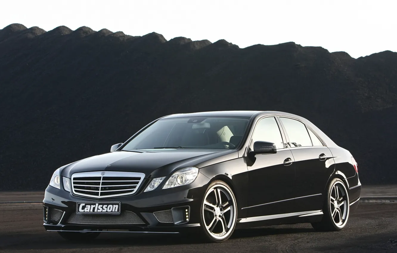 Фото обои черный, Mercedes, диски, carisson