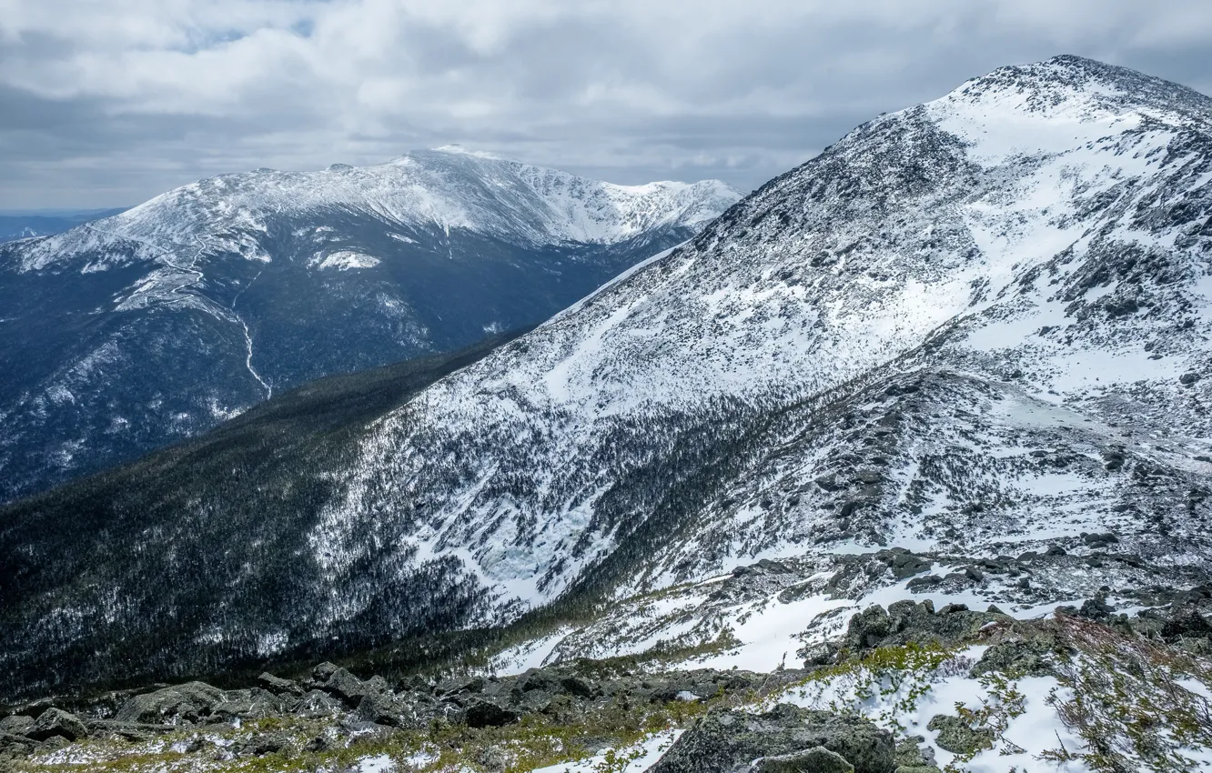 Фото обои пейзаж, горы, панорама