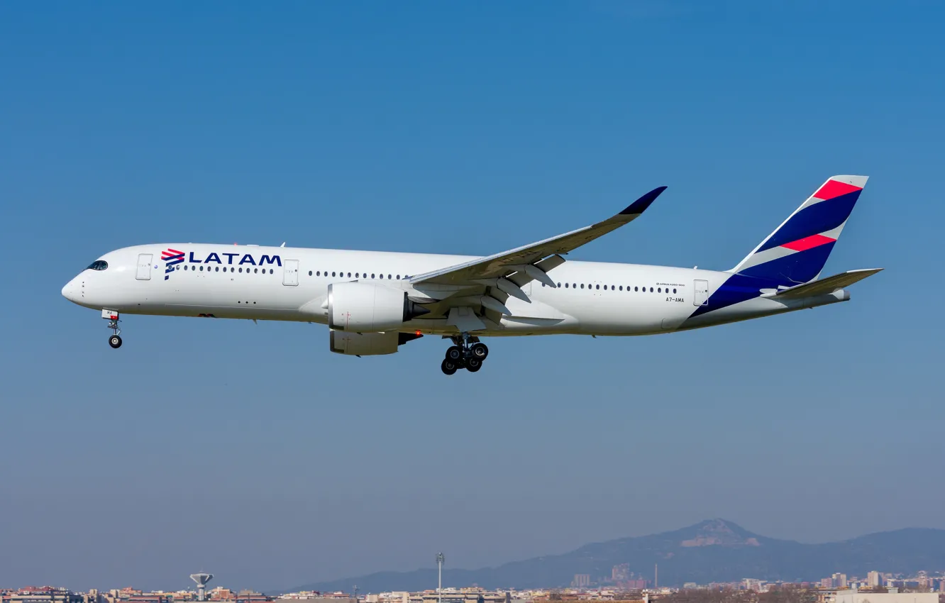 Фото обои Airbus, Qatar Airways, A350-900