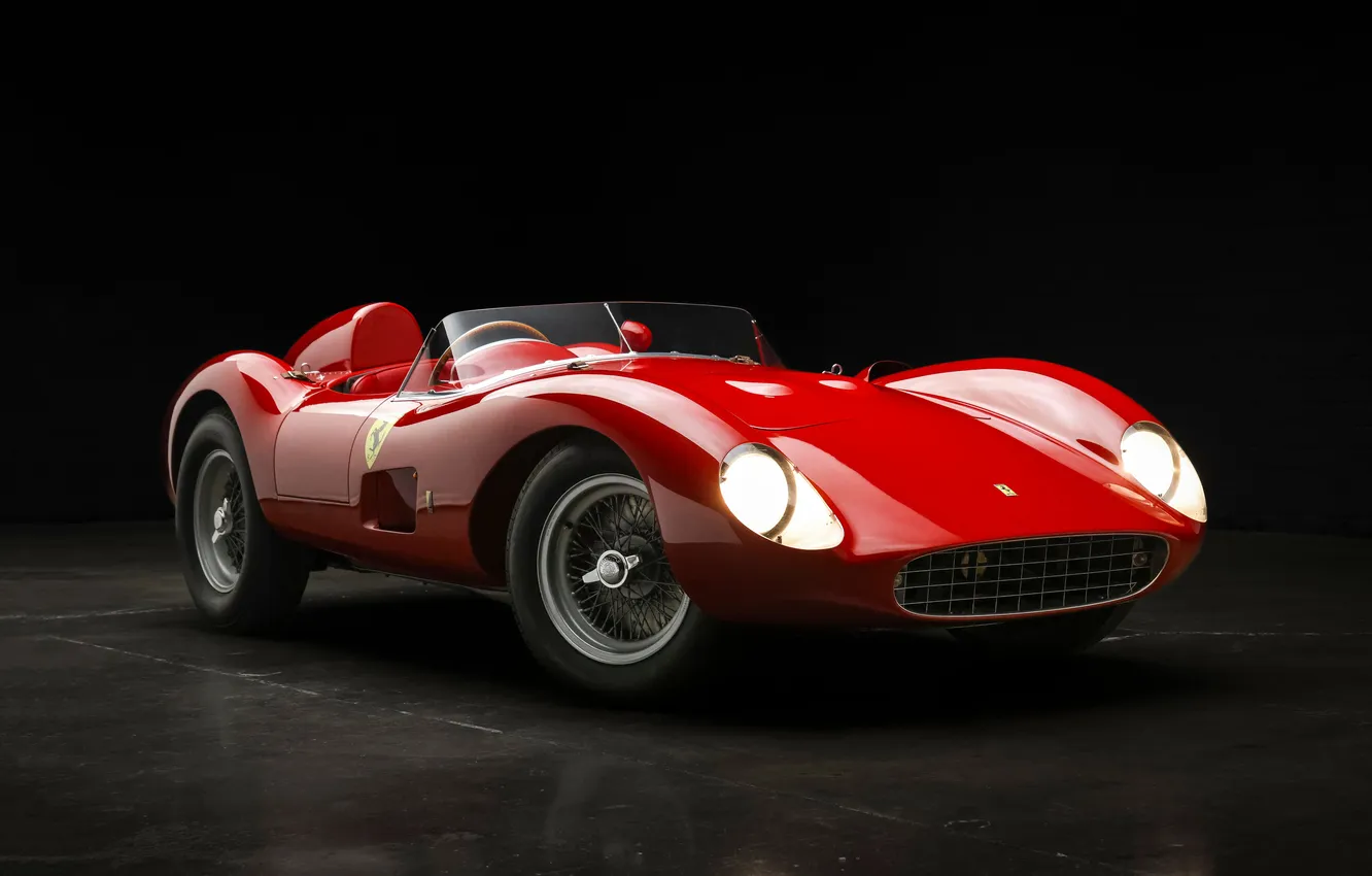 Фото обои Феррари, Ferrari, суперкар, supercar, 1957, ретро автомобили, Scaglietti, единственный экземпляр