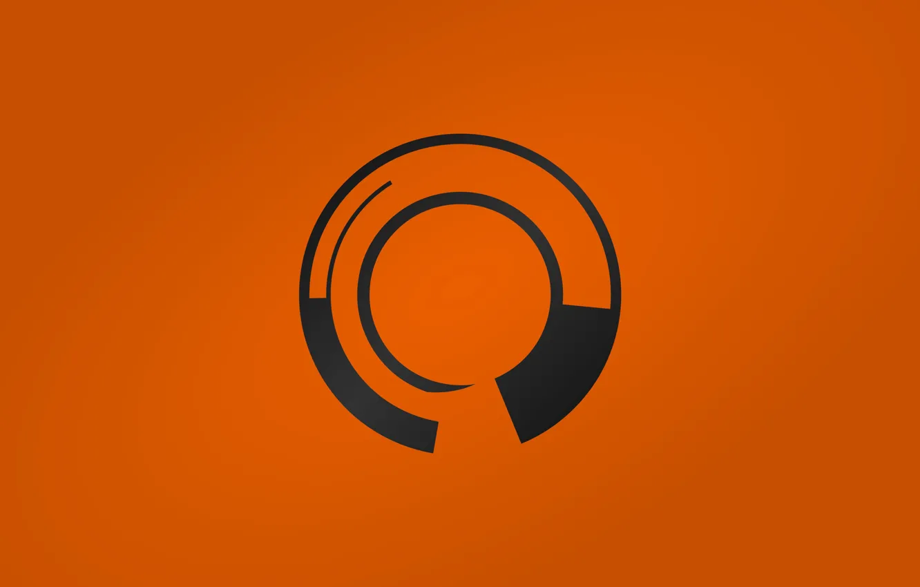 Фото обои logo, black, orange