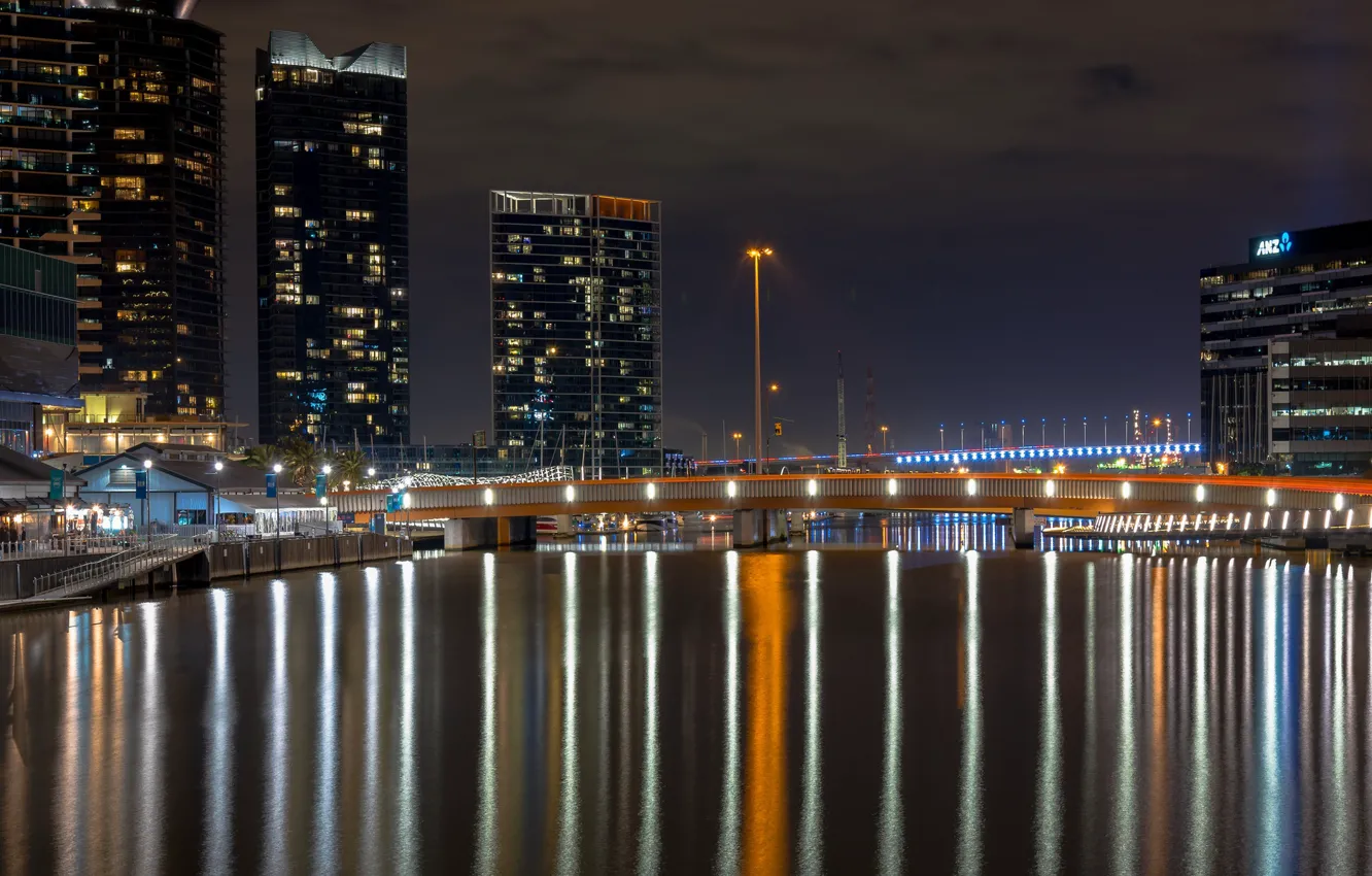 Фото обои Melbourne, Yarra River, Australia, Reflections