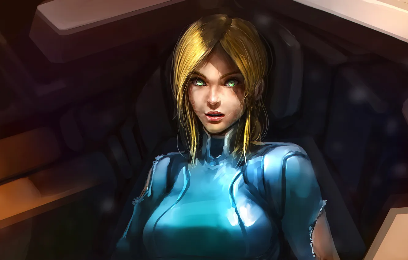 Фото обои девушка, фантастика, костюм, art, samus aran, metroid