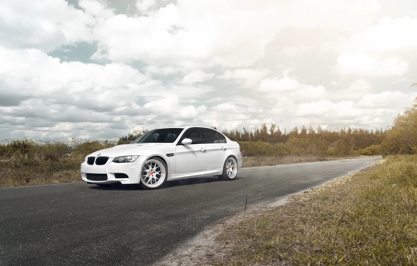 Фото обои White, BBS, E90, Wheels, M3