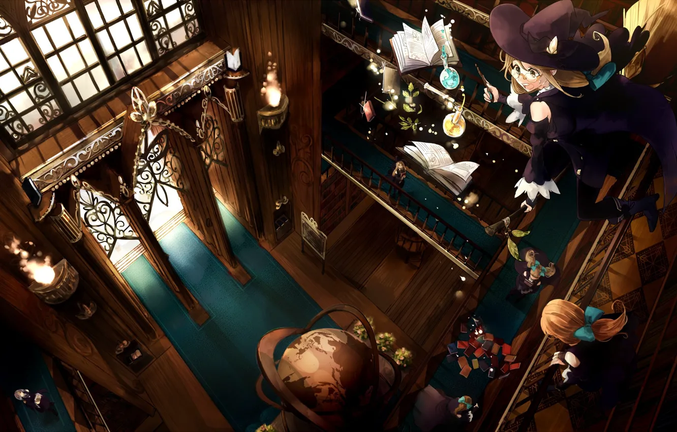 Фото обои здания, арт, ведьмочка, Sofy