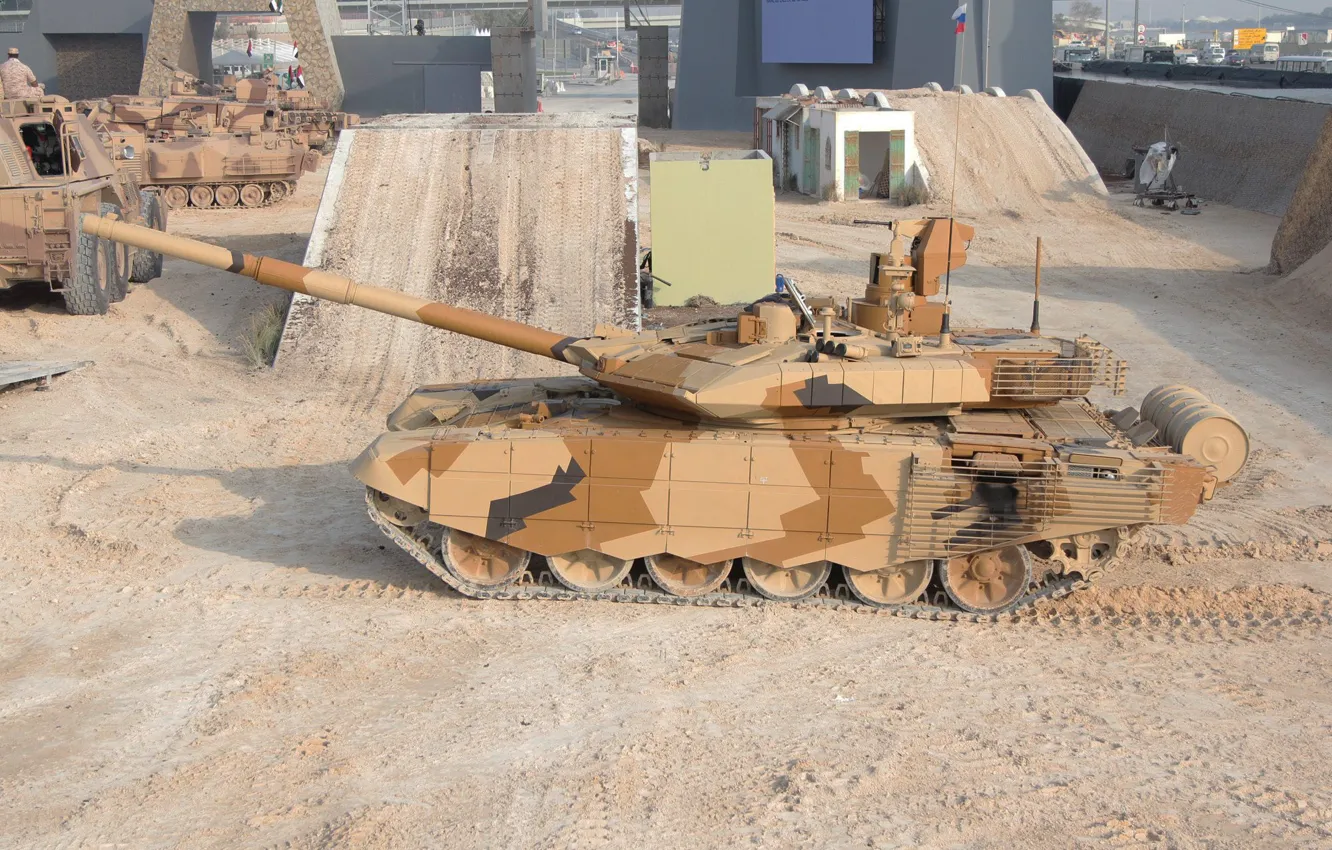 Фото обои песок, ОАЭ, Абу-Даби, tank, Т-90МС, модернизированный, Уралвагонзавод, T-90MS