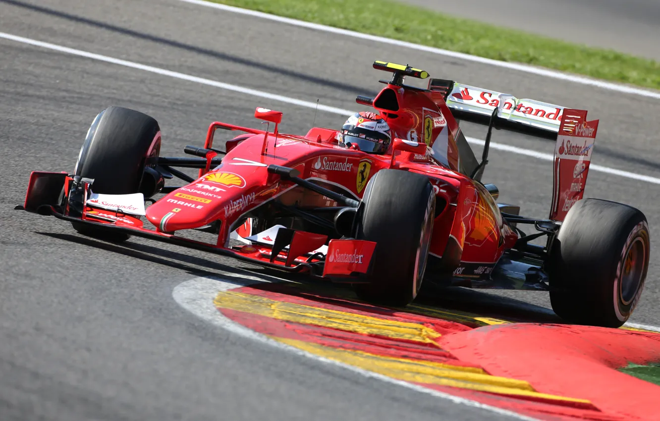 Фото обои Ferrari, Formula 1, Spa, Belgium, Kimi Raikkonen, 2015, SF15T