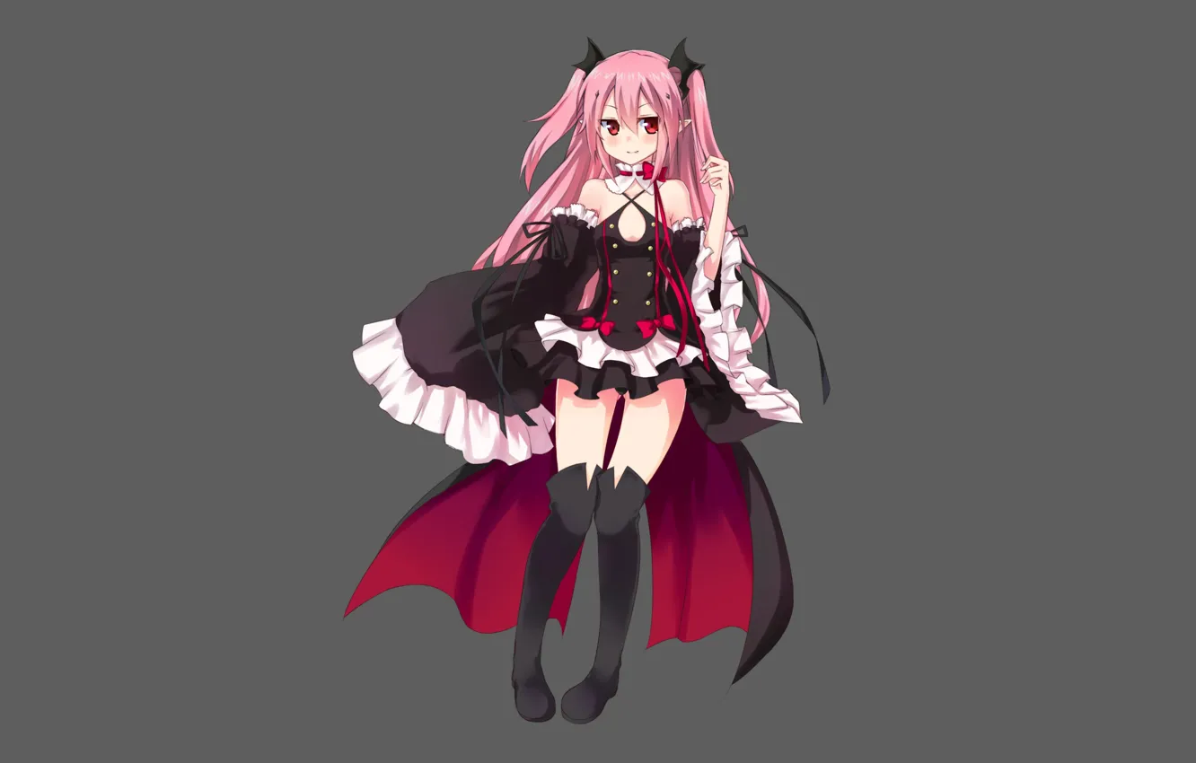 Фото обои девушка, платье, вампир, плащ, Owari no Seraph, Последний серафим, Крул