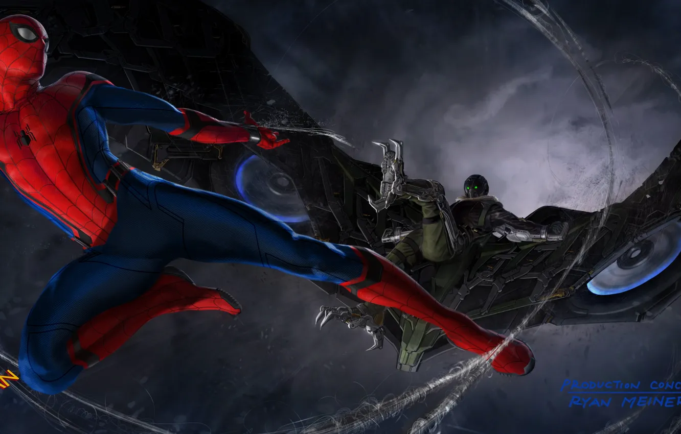 Фото обои Marvel, Spider-man, Vulture, concept-art, Человек Паук, Стервятник, Spider-man homecoming