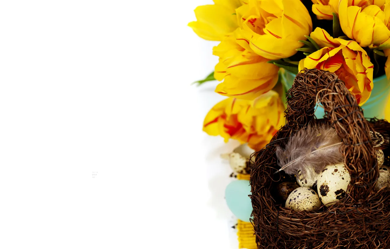Фото обои фото, Цветы, Яйца, Корзинка, Праздник, Разное
