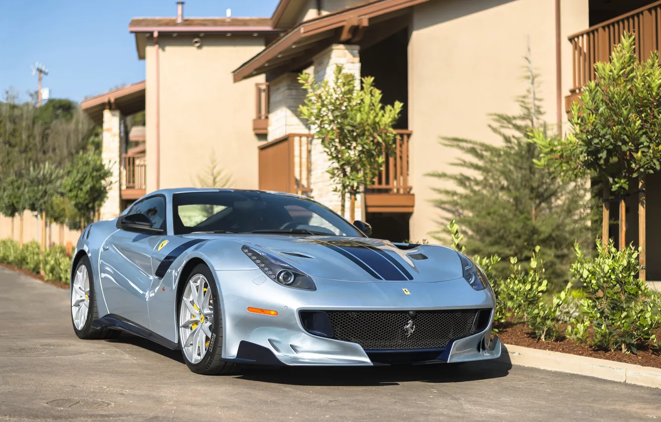 Фото обои Ferrari, Carbon, Blue, F12, TDF