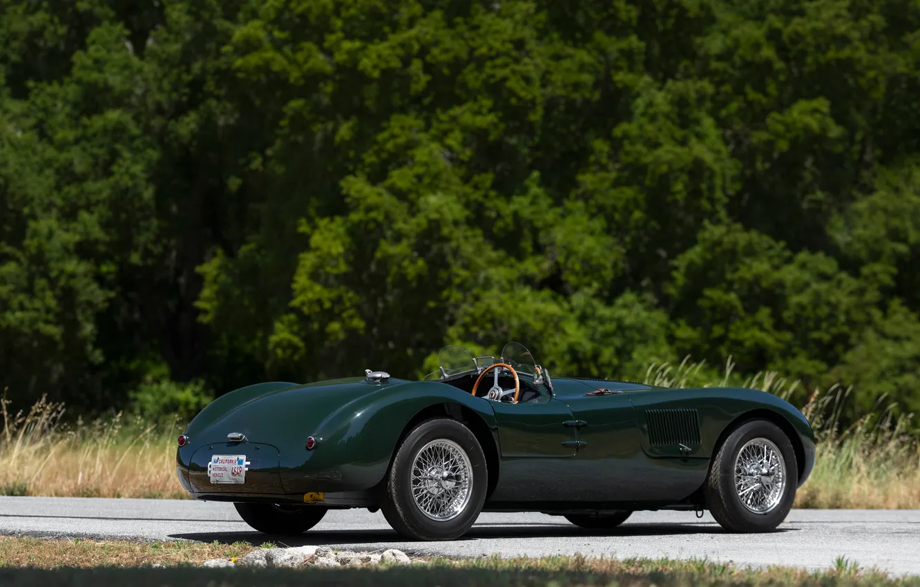 Фото обои Jaguar, ретро автомобили, единственный экземпляр, 1952, C-Type, retro cars, Jaguar C-Type, single copy
