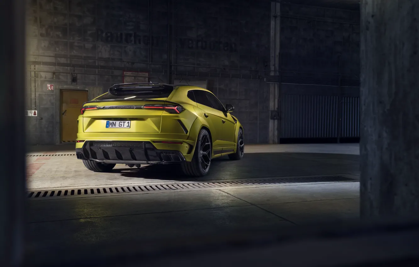 Фото обои Lamborghini, вид сзади, кроссовер, Urus, Novitec, 2019