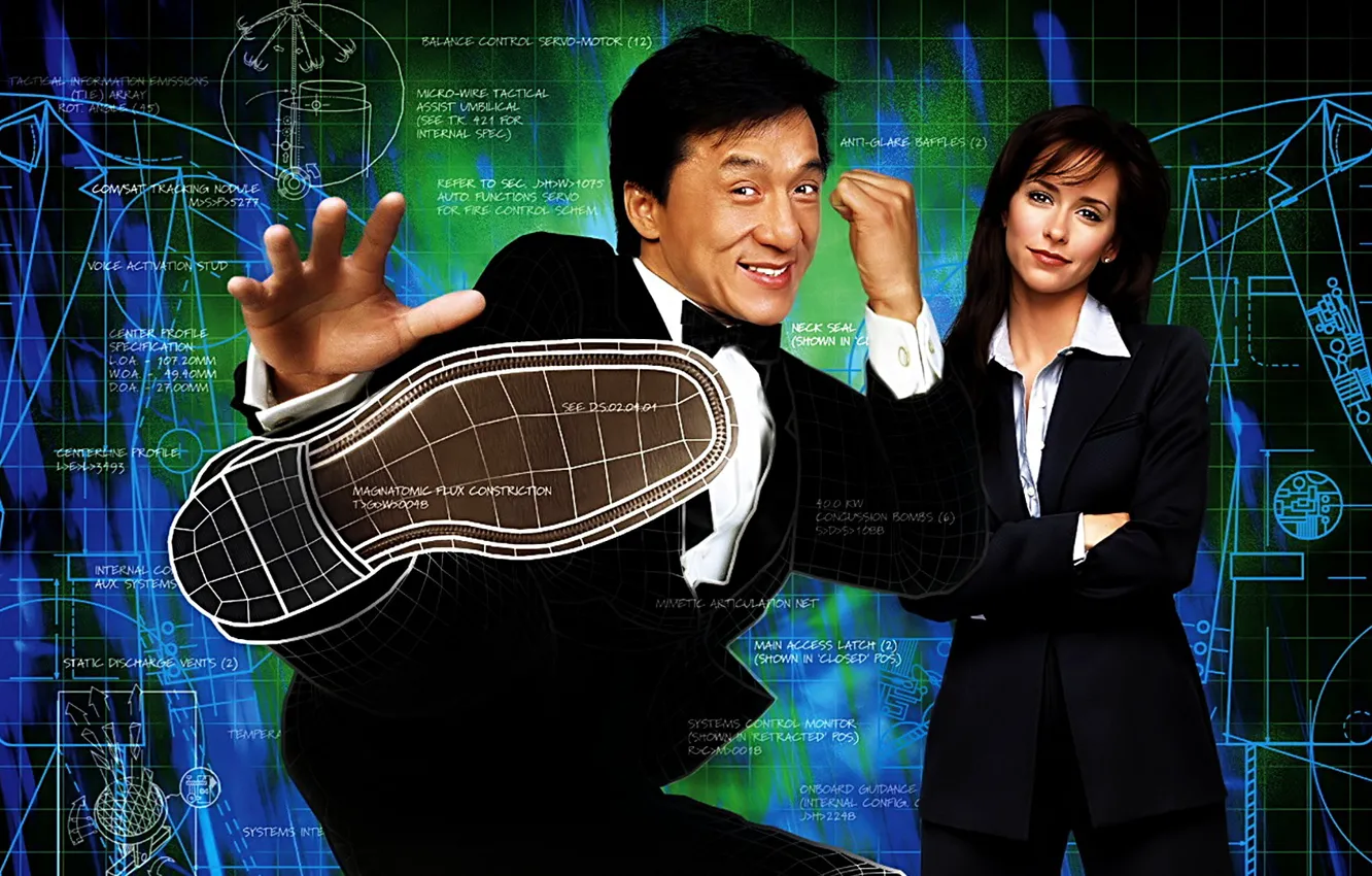 Фото обои Jennifer Love Hewitt, Jackie Chan, The Tuxedo