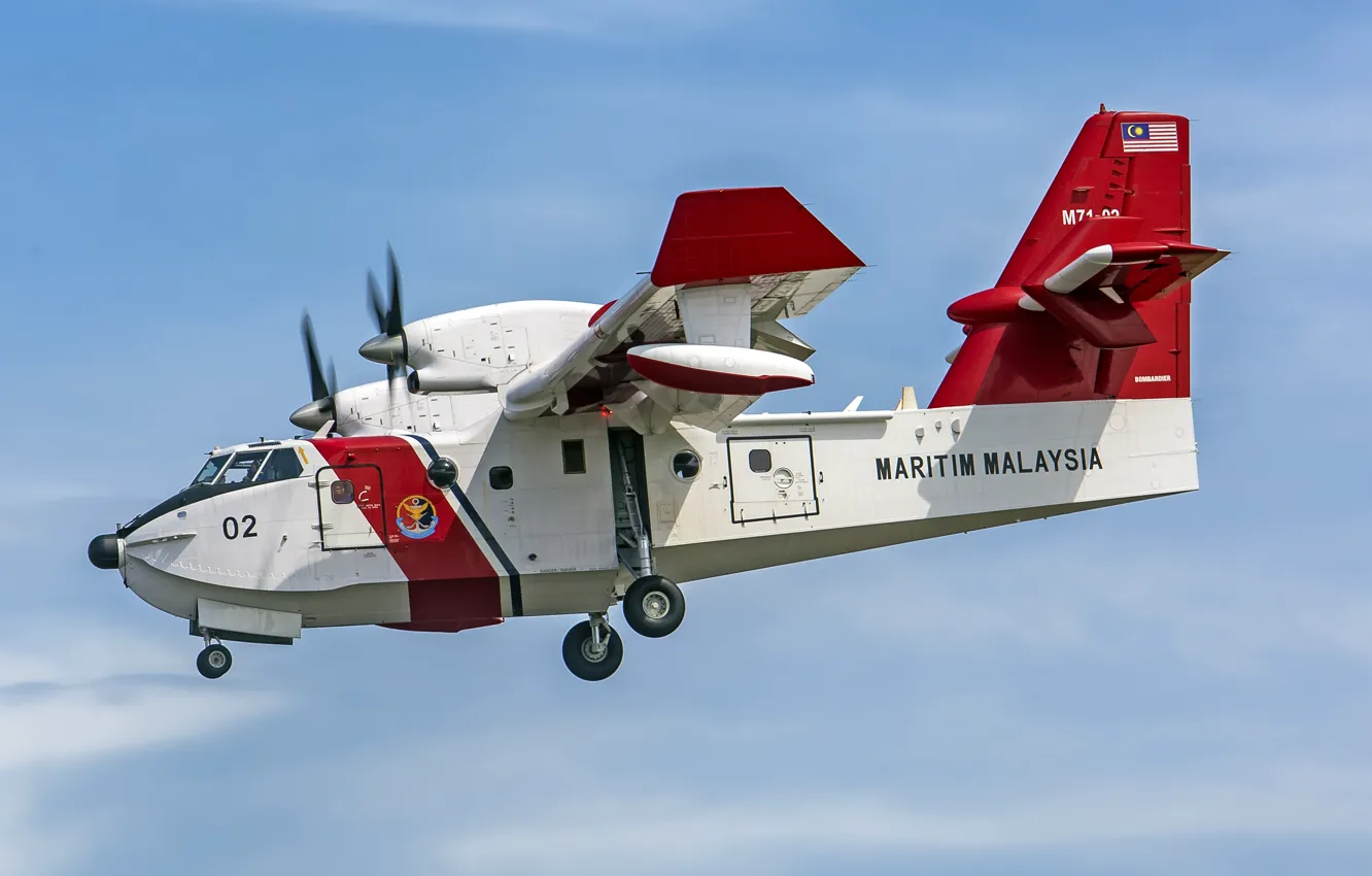 Фото обои двухмоторный, Canadair, турбовинтовой, самолёт-амфибия, противопожарный, CL-415MP