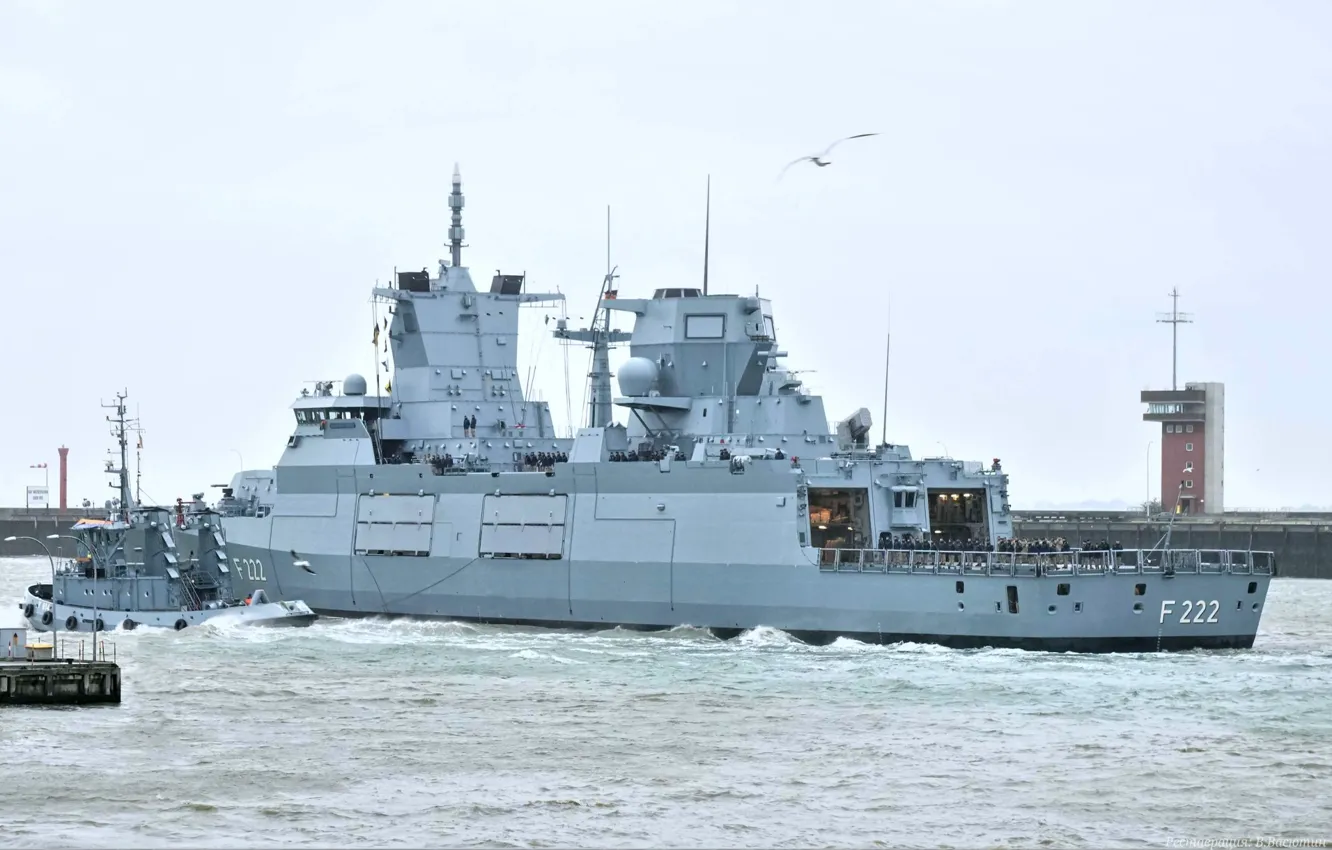 Фото обои фрегат, ВМС Германии, FGS Baden Wuerttemberg