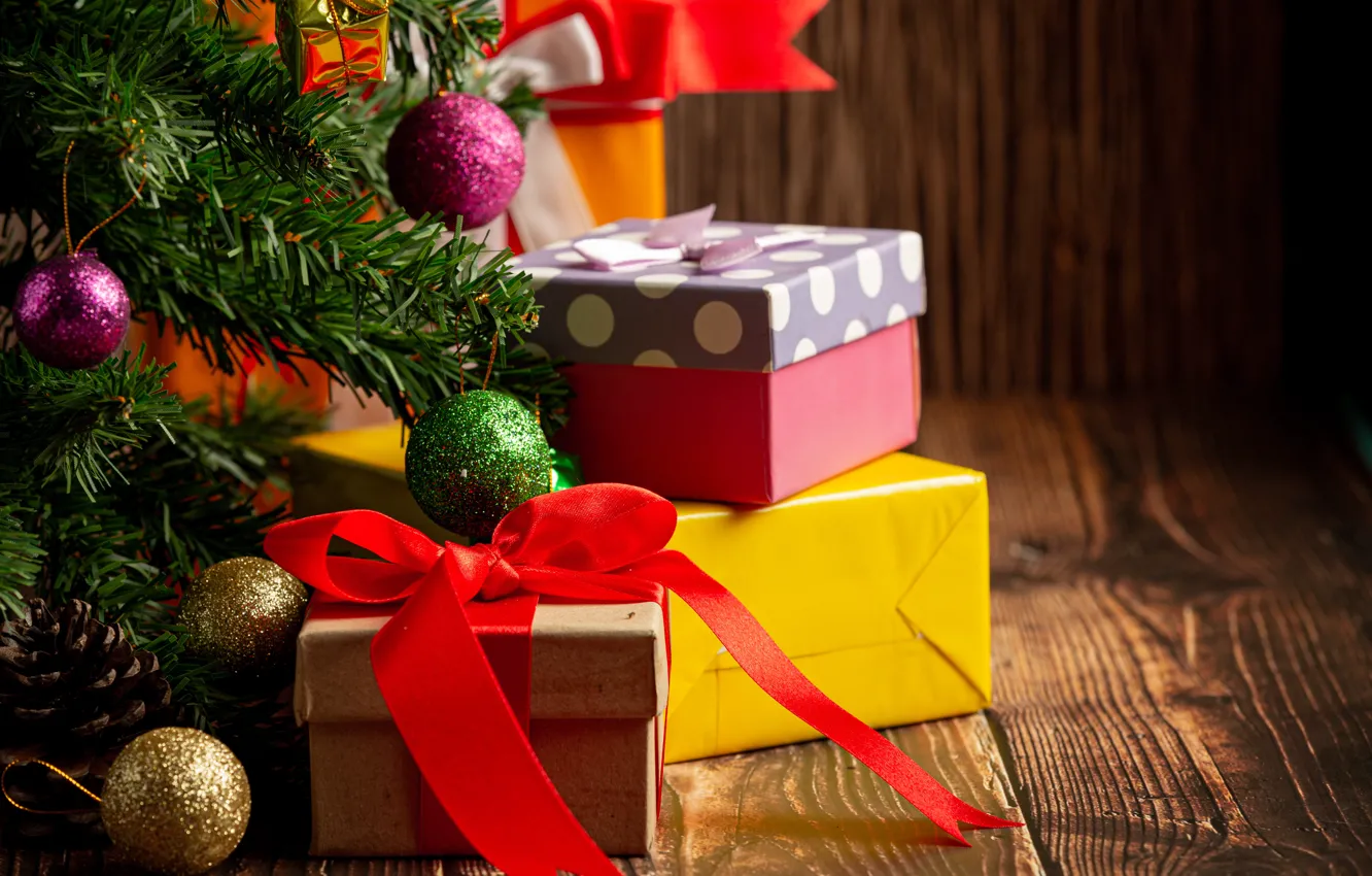 Фото обои украшения, шары, елка, Рождество, подарки, Новый год, new year, Christmas