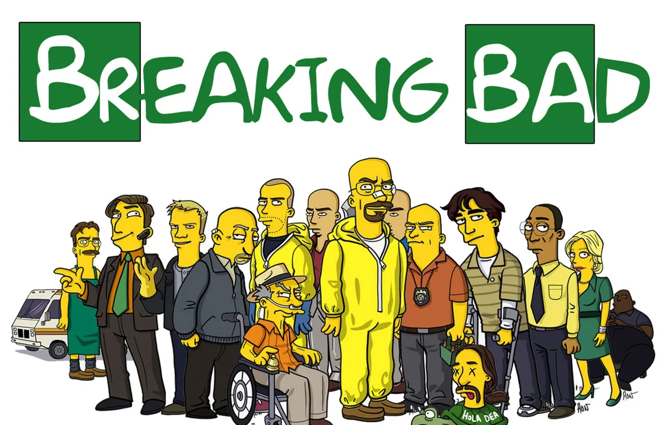 Фото обои Симпсоны, Во все тяжкие, Breaking Bad, The Simpsons