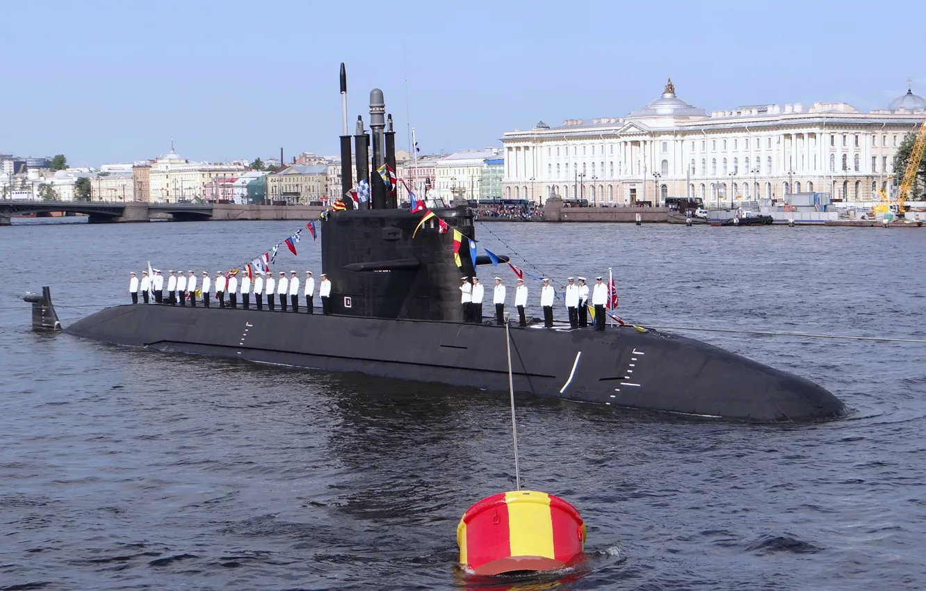 Фото обои парад, лада, вмф, дизельная подводная лодка, проект 677