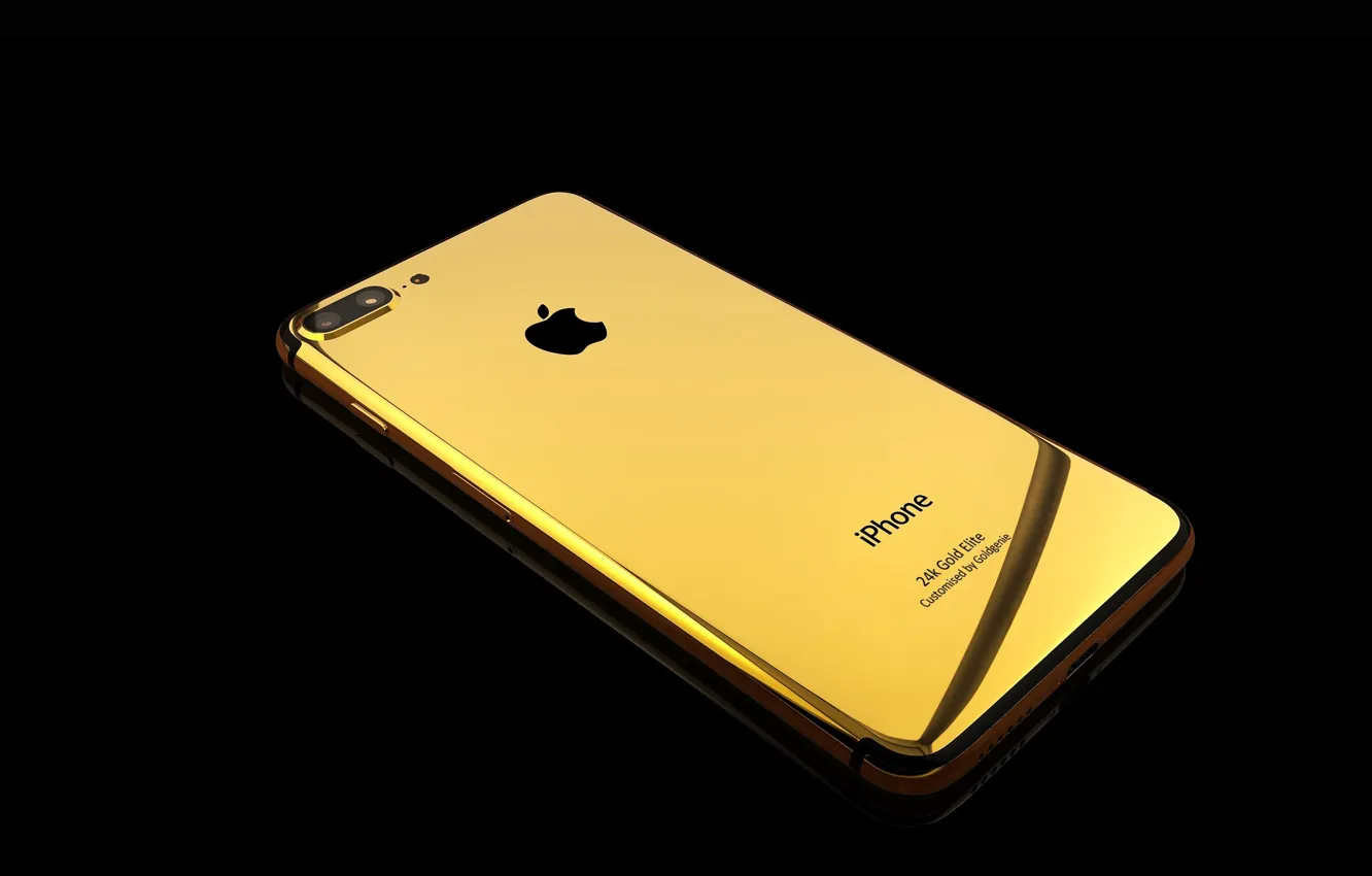 Фото обои Apple, iPhone, gold, smartphone, iPhone 7, 24k Gold Elite, iPhone 7 gold